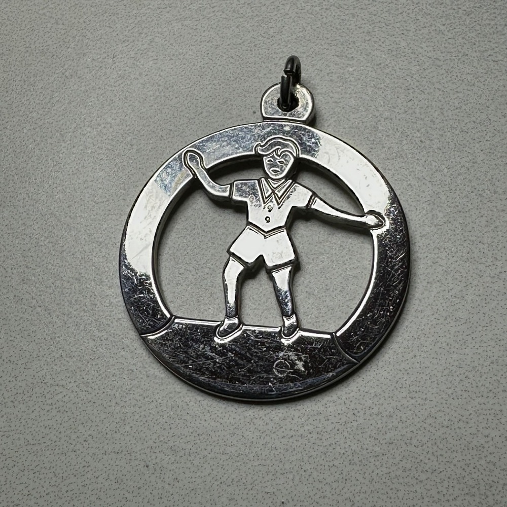 Vintage Forstner Sterling Silver Boy on Tightrope Charm Pendant Medal